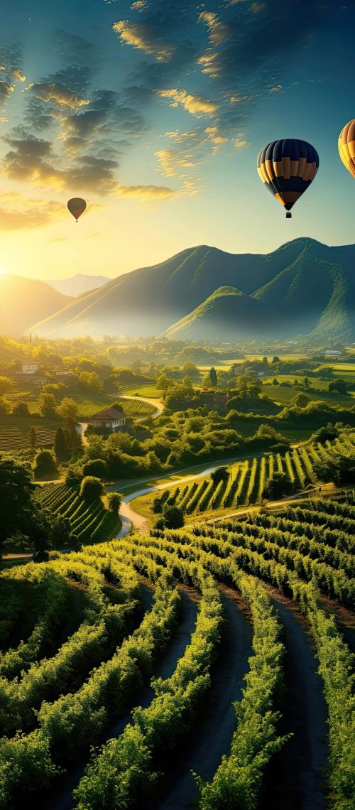 Vineyard Balloon Ride Sunrise