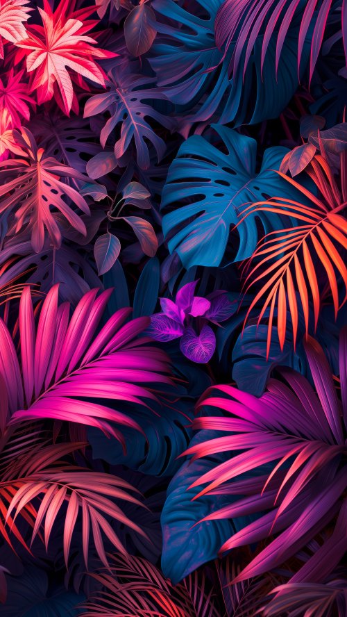 Vivid Tropical Leaf Canopy