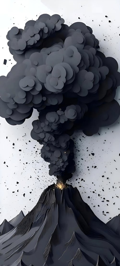 Volcanic Eruption Abstract Art