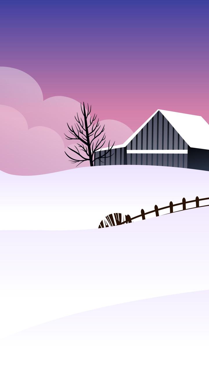 Winter Barn Landscape - Related 4K Wallpapers wallpaper