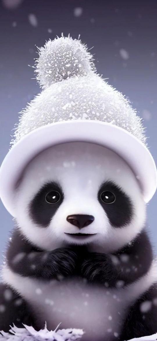 Winter Panda Portrait - Related 4K Wallpapers wallpaper