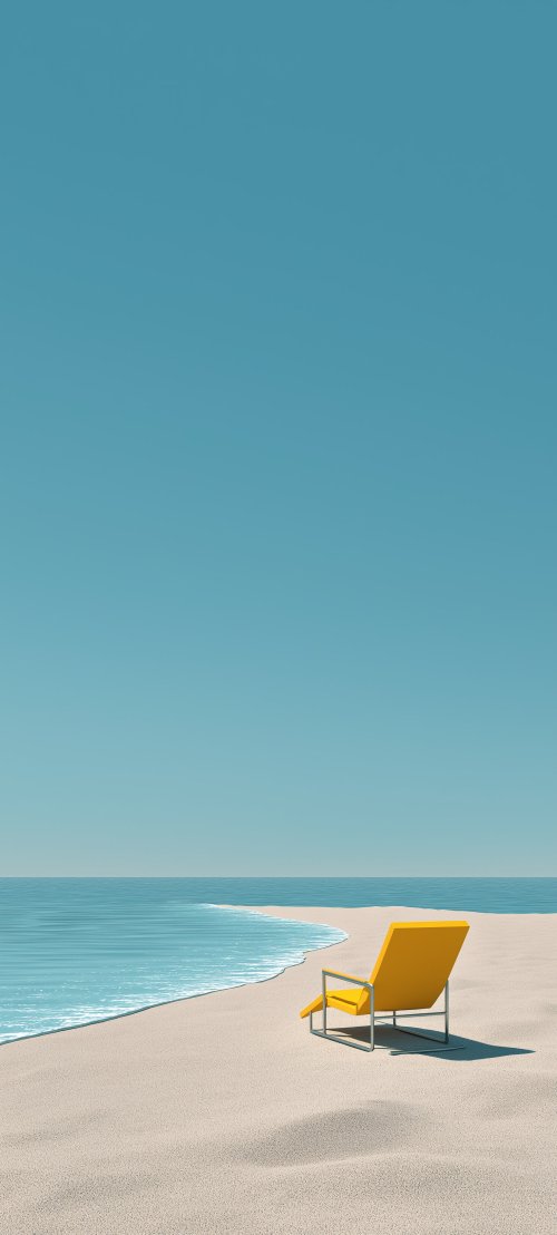Yellow Beach Chair Serenity - beach Wallpaper