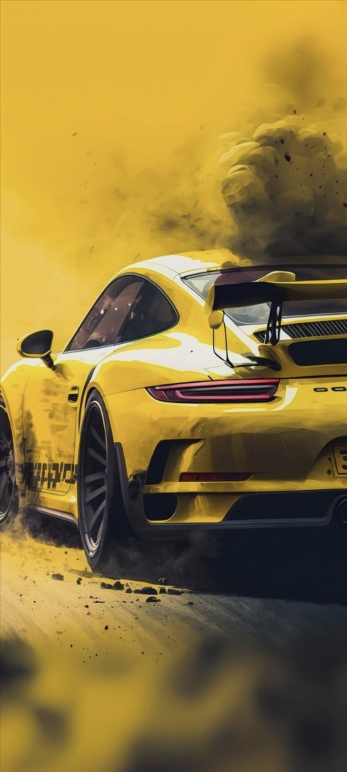 Yellow Porsche GT3 Art - Related Ghetto Wallpapers wallpaper