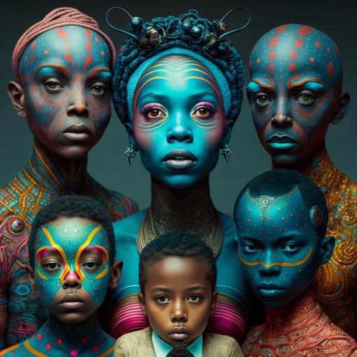 Azure Tribal Family Portrait - Related StockWalls wallpaper