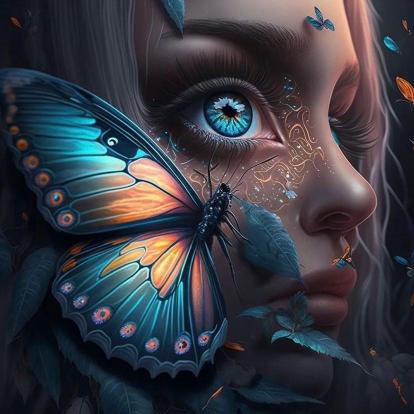 Butterfly Beauty Portrait - Related Anime Wallpapers wallpaper