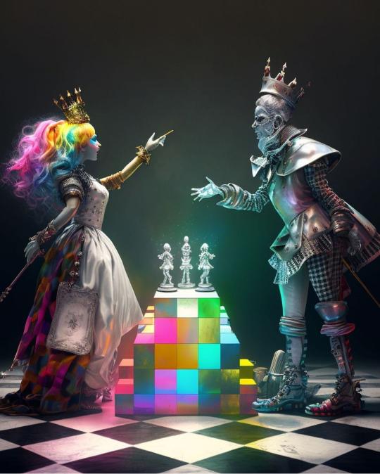 Chromatic Chessboard Encounter - Related Anime Wallpapers wallpaper