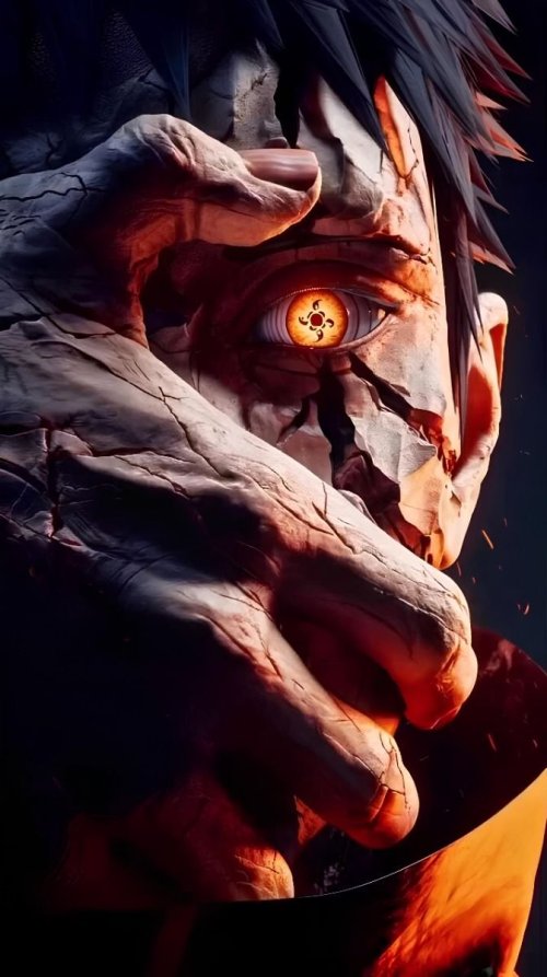 Cracked Mask Sharingan Portrait - Anime Wallpaper