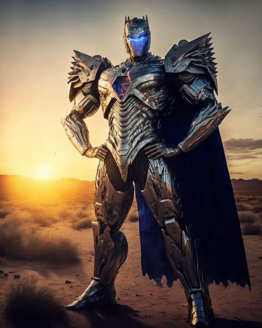 Cybernetic Knight Desert Sunset - Related Anime Wallpapers wallpaper