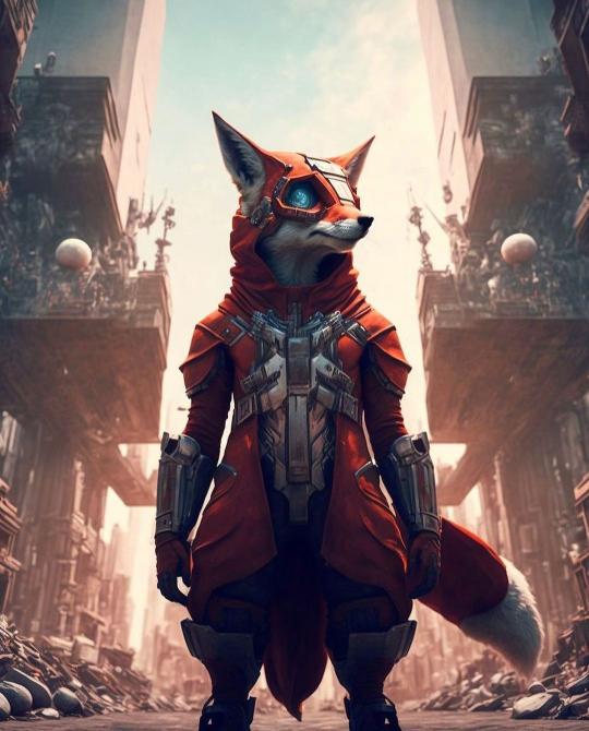 Cyberpunk Fox Warrior - Related Anime Wallpapers wallpaper