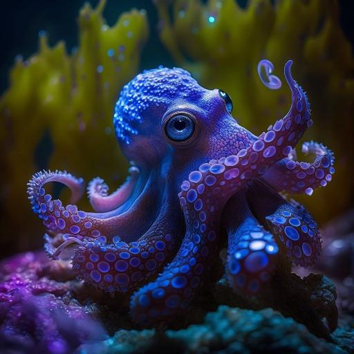 Electric Blue Octopus Portrait - Related 4K Wallpapers wallpaper