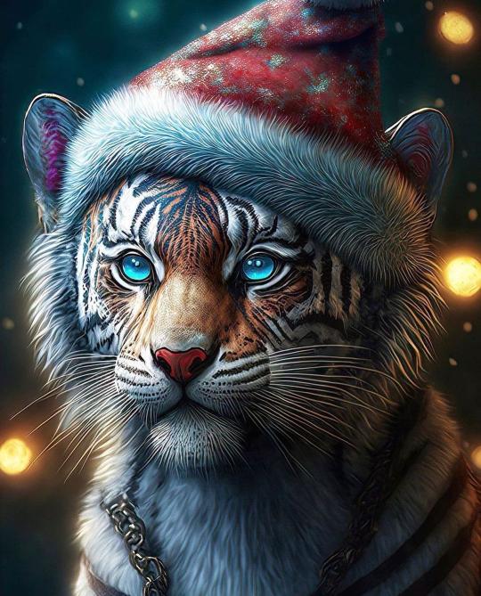 Festive Tiger Portrait - Related Anime Wallpapers wallpaper