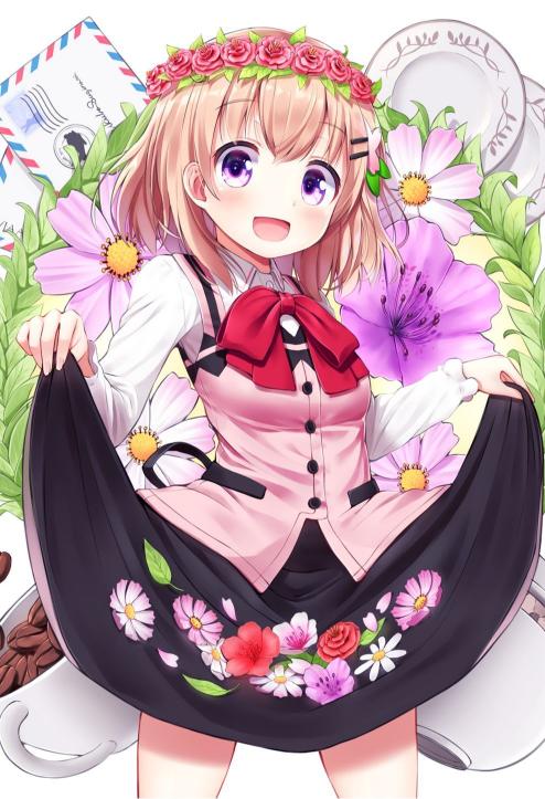 Floral Anime Girl Portrait - Related Anime Wallpapers wallpaper