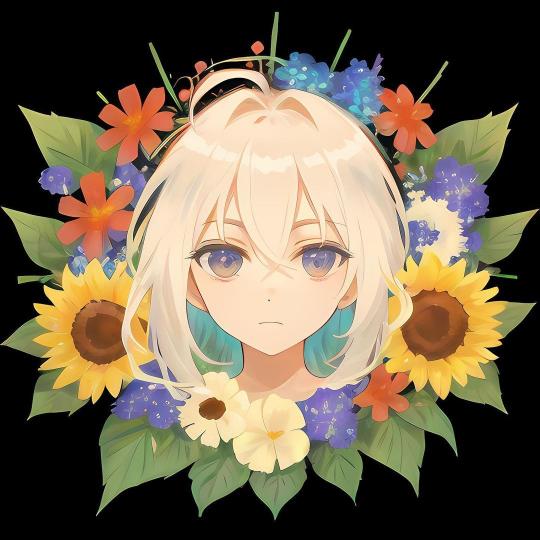 Floral Anime Portrait - Related Anime Wallpapers wallpaper
