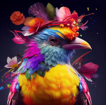 Floral Bird Portrait - Related Anime Wallpapers wallpaper