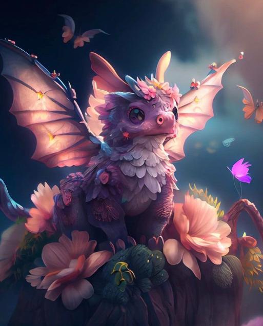 Floral Dragon Fantasy - Related Anime Wallpapers wallpaper