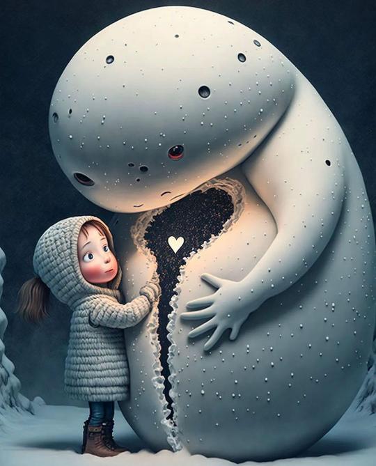 Girl and Snow Monster - Related 4K Wallpapers wallpaper