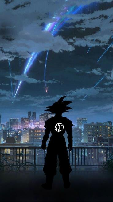 Goku Cityscape Silhouette - Related Anime Wallpapers wallpaper
