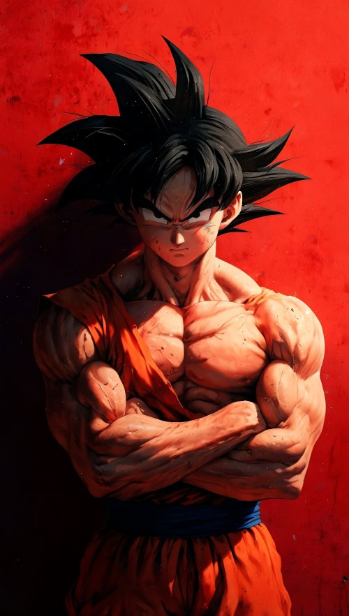 Goku's Intense Stare - Related Anime Wallpapers wallpaper