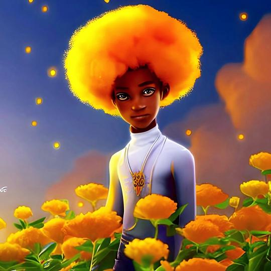 Golden Afro in Bloom - Related Anime Wallpapers wallpaper