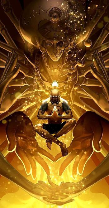 Golden Aura Meditation - Related Anime Wallpapers wallpaper