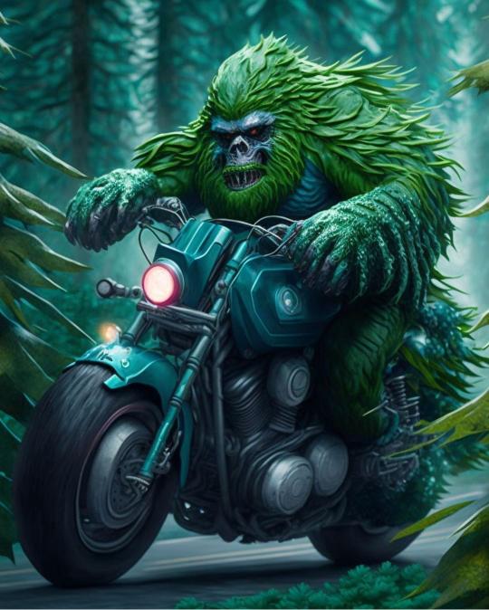 Green Bigfoot Motorcycle Ride - Related StockWalls wallpaper