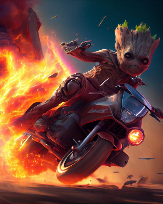 Groot's Fiery Ride