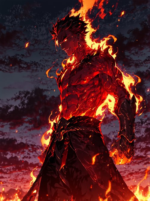 Inferno Anime Warrior - Anime Wallpaper