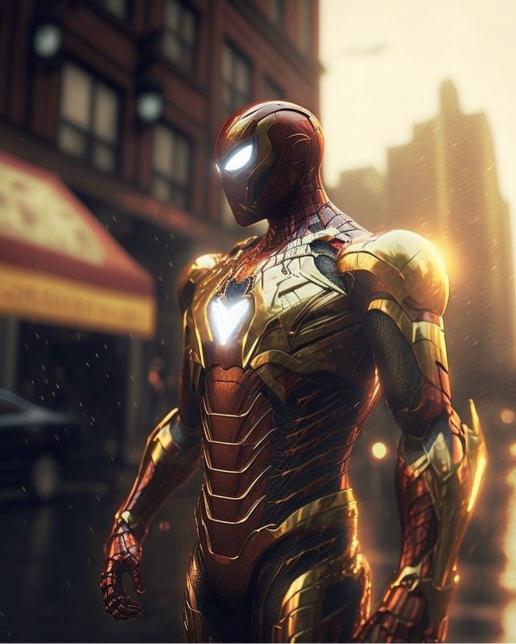 Iron Spider Armor Cityscape