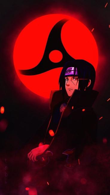 Itachi Uchiha Red Moon - Related Dark Wallpapers wallpaper