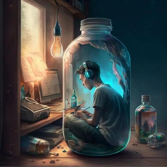 Jarred Isolation Artwork - Surreal Wallpaper