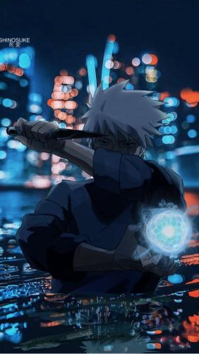 Kakashi Rasengan Nightscape - Related Anime Wallpapers wallpaper