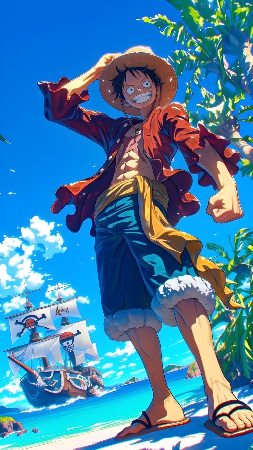 Luffy's Beach Adventure - Related Anime Wallpapers wallpaper