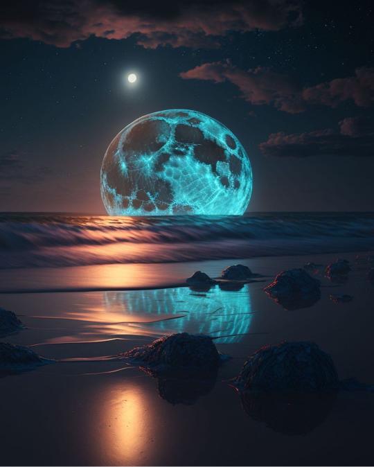 Luminous Moonlit Beach - Related Anime Wallpapers wallpaper
