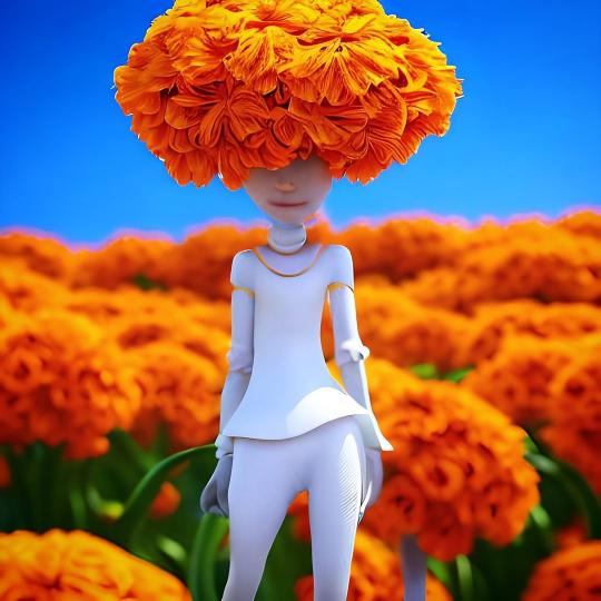 Marigold Girl in Bloom - Related Anime Wallpapers wallpaper