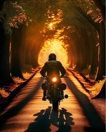 Motorcycle Golden Road - Related Anime Wallpapers wallpaper