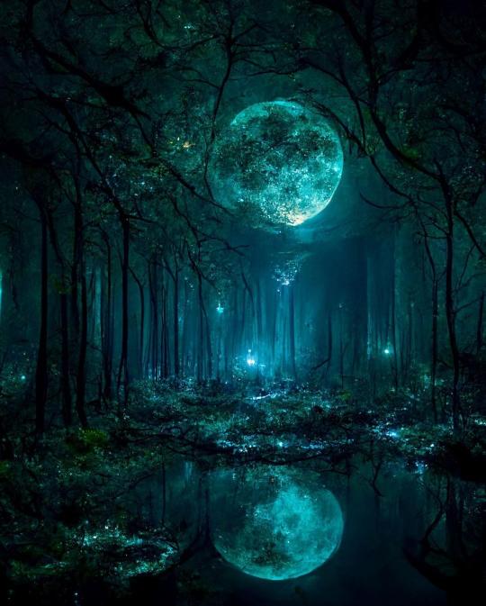 Mystic Moonlight Forest