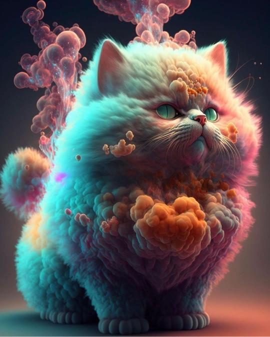 Mystical Fluffy Cat - Related Anime Wallpapers wallpaper