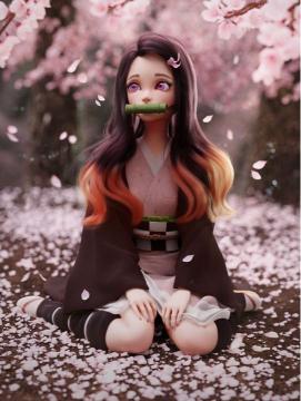 Nezuko Under Cherry Blossoms - Related Anime Wallpapers wallpaper
