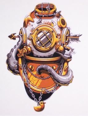 Octopus Diver Helmet Art - Related Dark Wallpapers wallpaper