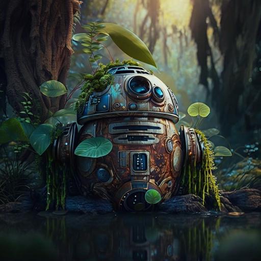 Overgrown Forest Robot - Related Anime Wallpapers wallpaper