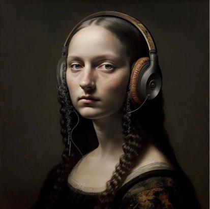 Renaissance Girl with Headphones - Related Ghetto Wallpapers wallpaper