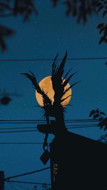 Ryuk Moon Silhouette - Related Anime Wallpapers wallpaper