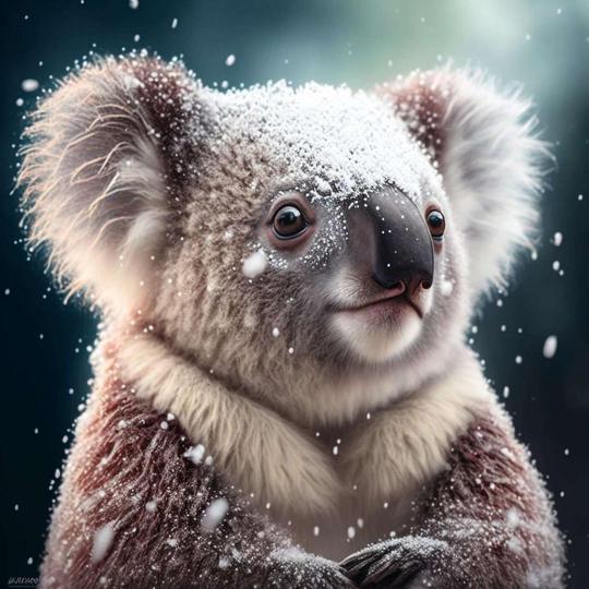 Snowy Koala Portrait - Related Anime Wallpapers wallpaper