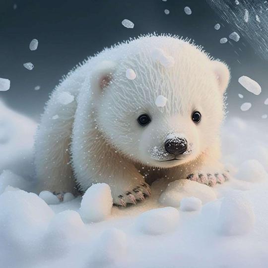 Snowy Polar Bear Cub - Related Anime Wallpapers wallpaper