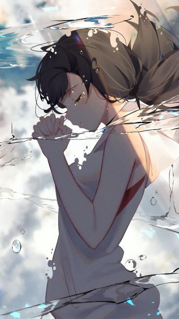 Submerged Anime Girl - Related Anime Wallpapers wallpaper