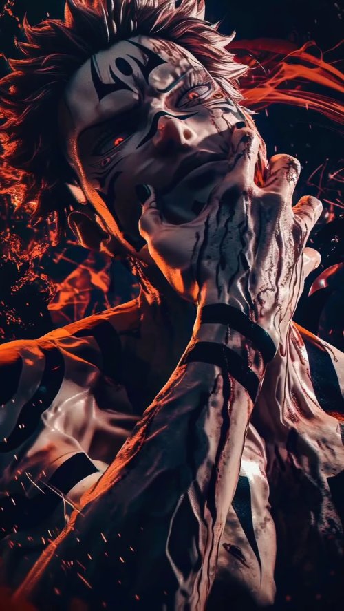 Sukuna's Fiery Demonic Power