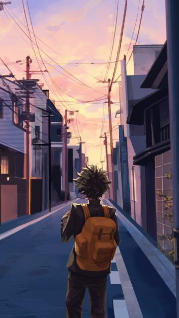 Sunset Street Anime - Related 4K Wallpapers wallpaper