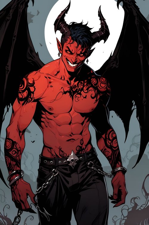 Tattooed Devil Under Moonlight - Related 4K Wallpapers wallpaper