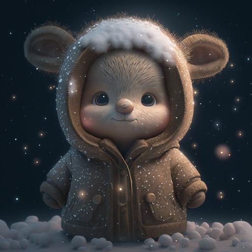Winter Bear Cub Portrait - Related Dark Wallpapers wallpaper