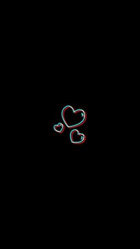 3D Hearts on Black